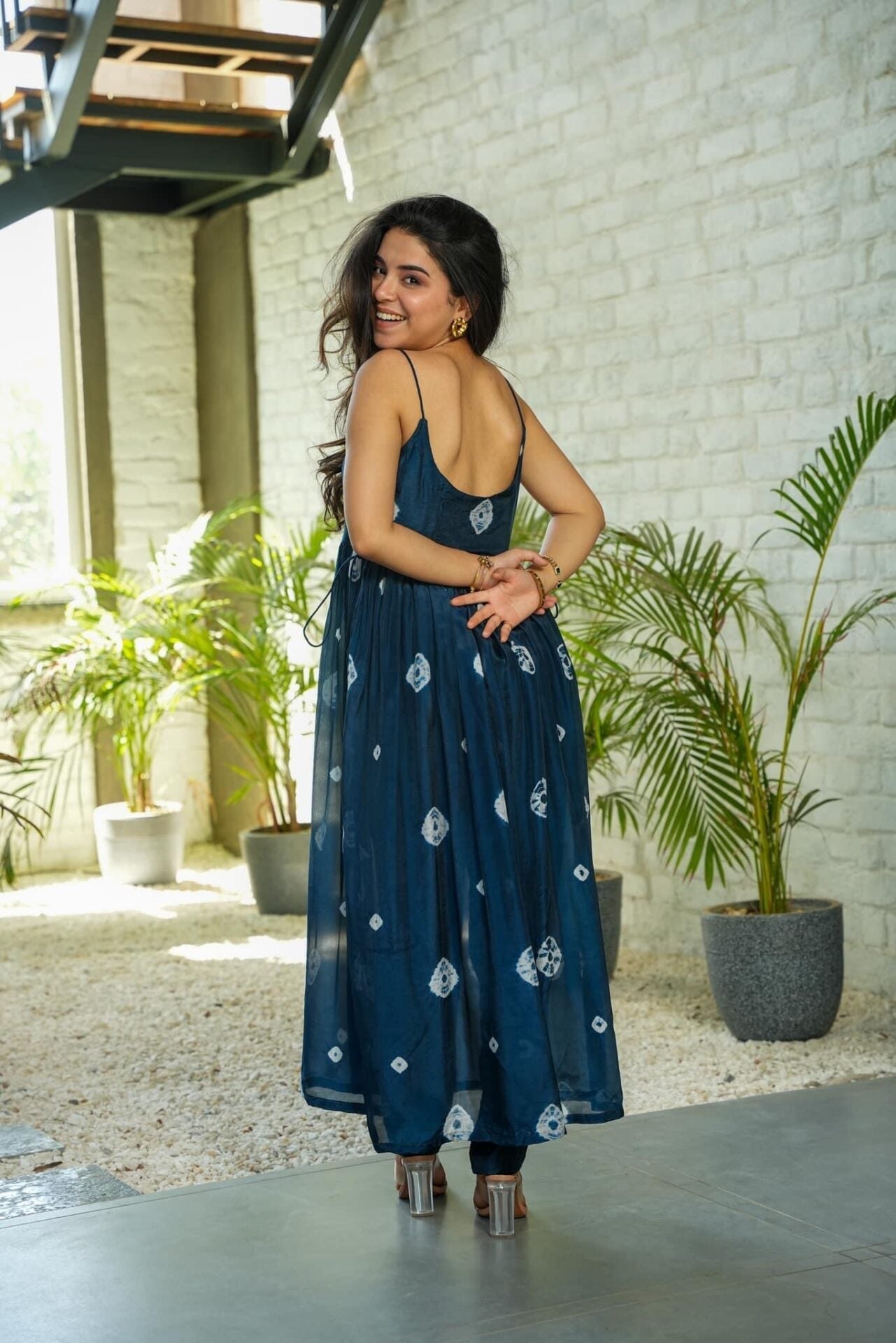 Elegant Teal Blue Printed Taby Silk Kurti Set with Cotton Pants for Women