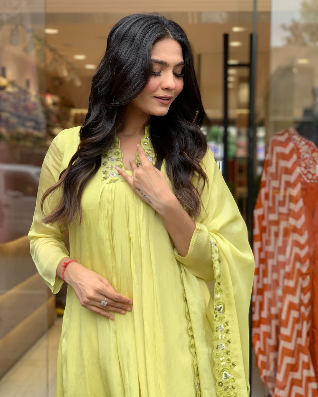 Elegant Lime Yellow Embroidered Viscose Chinon Kurti Set with Dupatta (3-Piece Set)