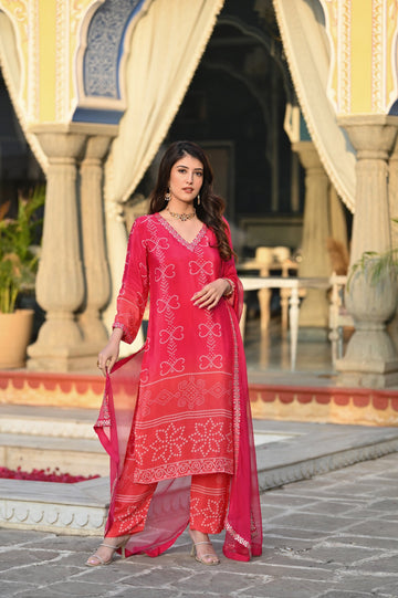 Elegant Chinon Silk Embroidered Kurti Set with Nazmin Dupatta – Festive & Party Wear (S–XXL)