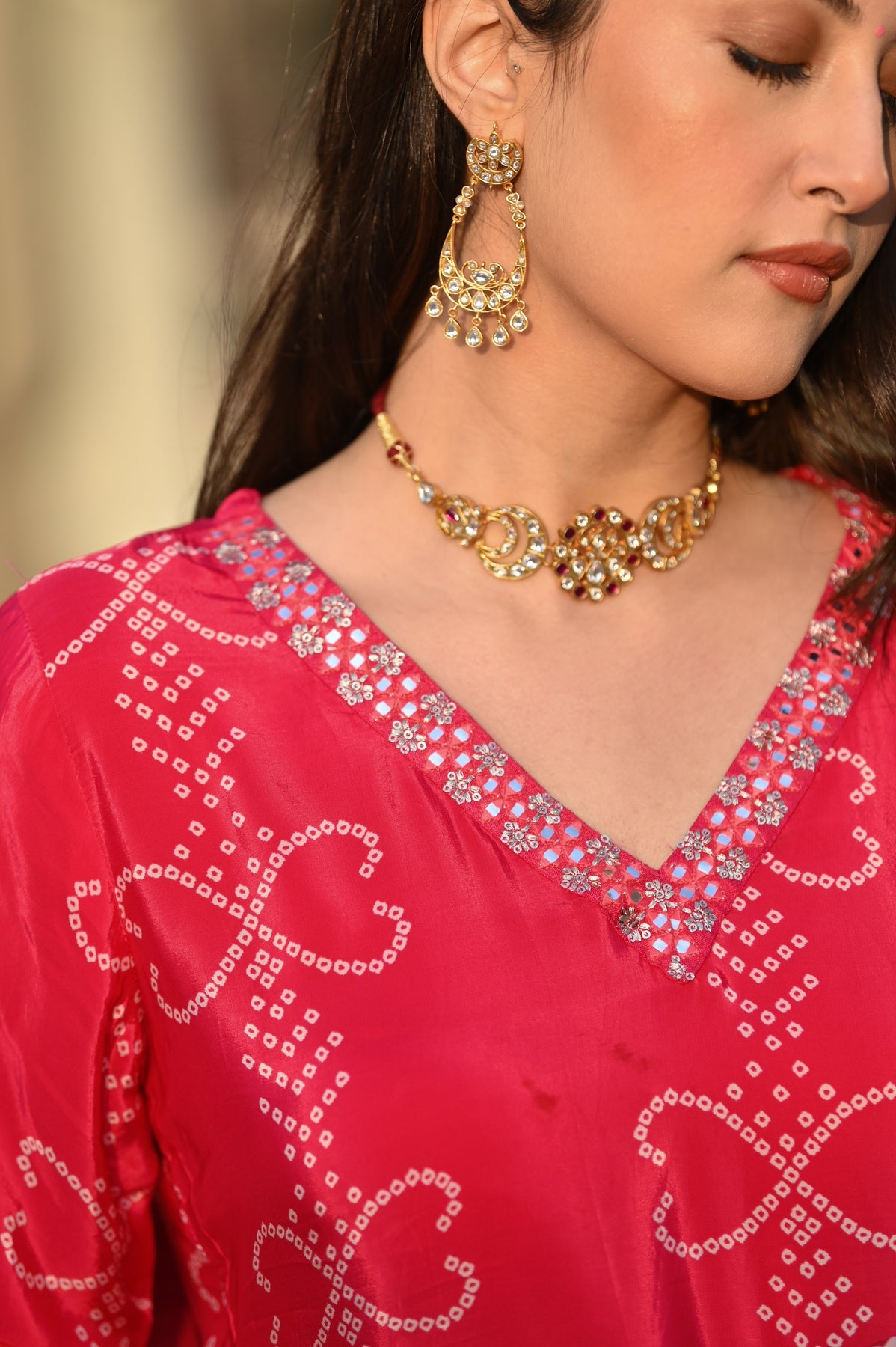 Elegant Chinon Silk Embroidered Kurti Set with Nazmin Dupatta – Festive & Party Wear (S–XXL)
