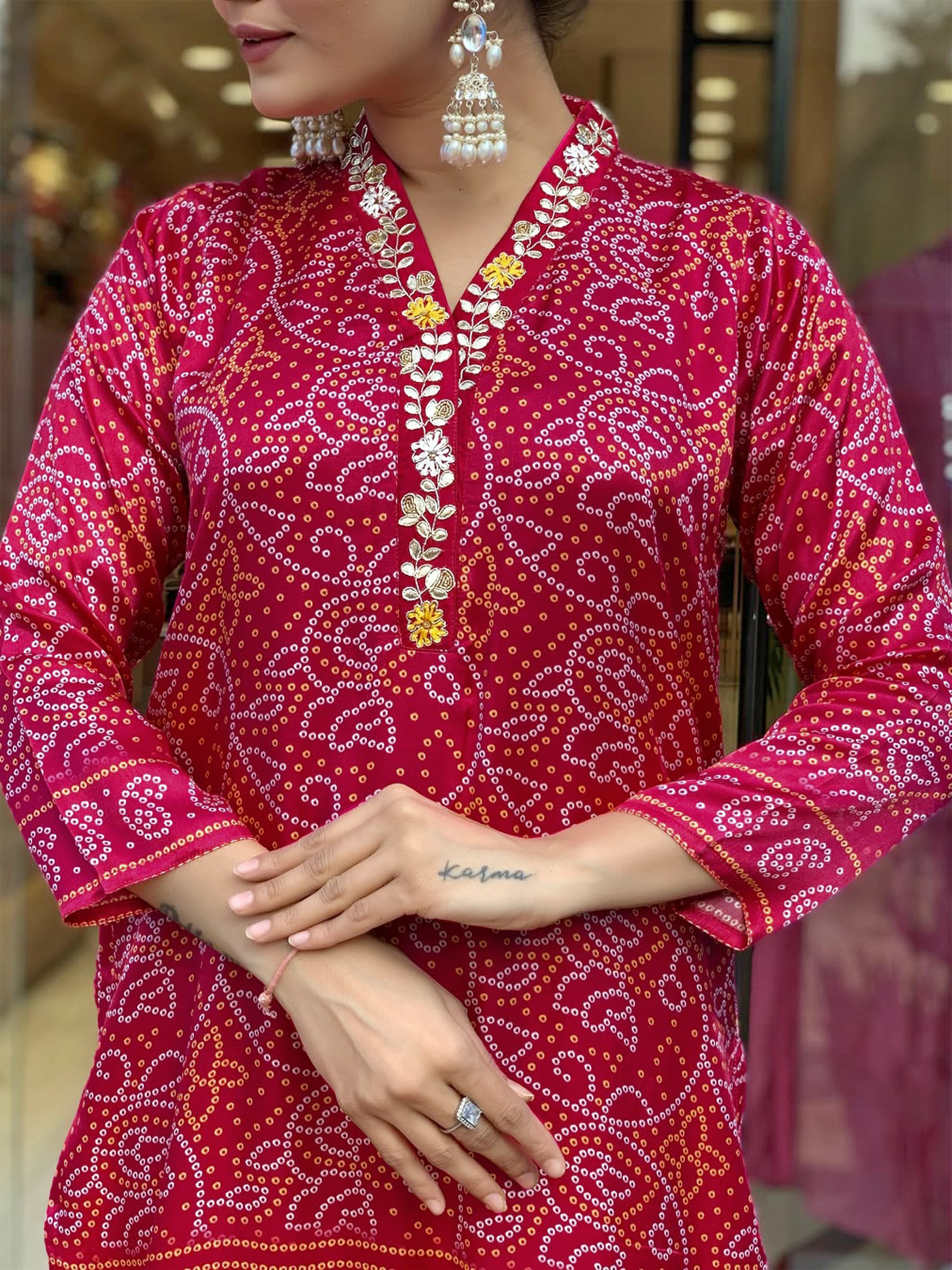 Elegant Red Viscose Silk Embroidered Kurti Set with Chanderi Cotton Dupatta | Festive & Party Wear Suit (S–XXL)